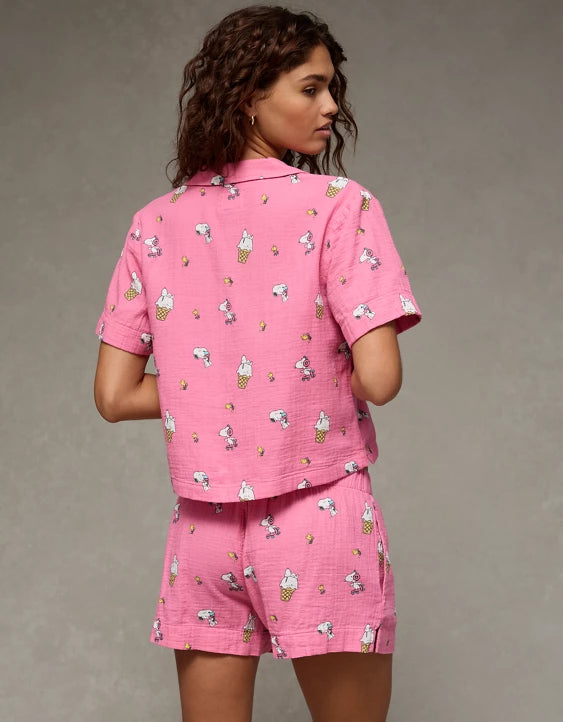Snoppy Cotton Gauze Pajama Set