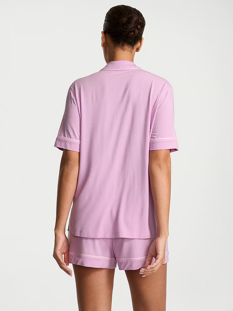 SoSoft Modal Soft Short Pajama Set - Bikini Pink W Bow