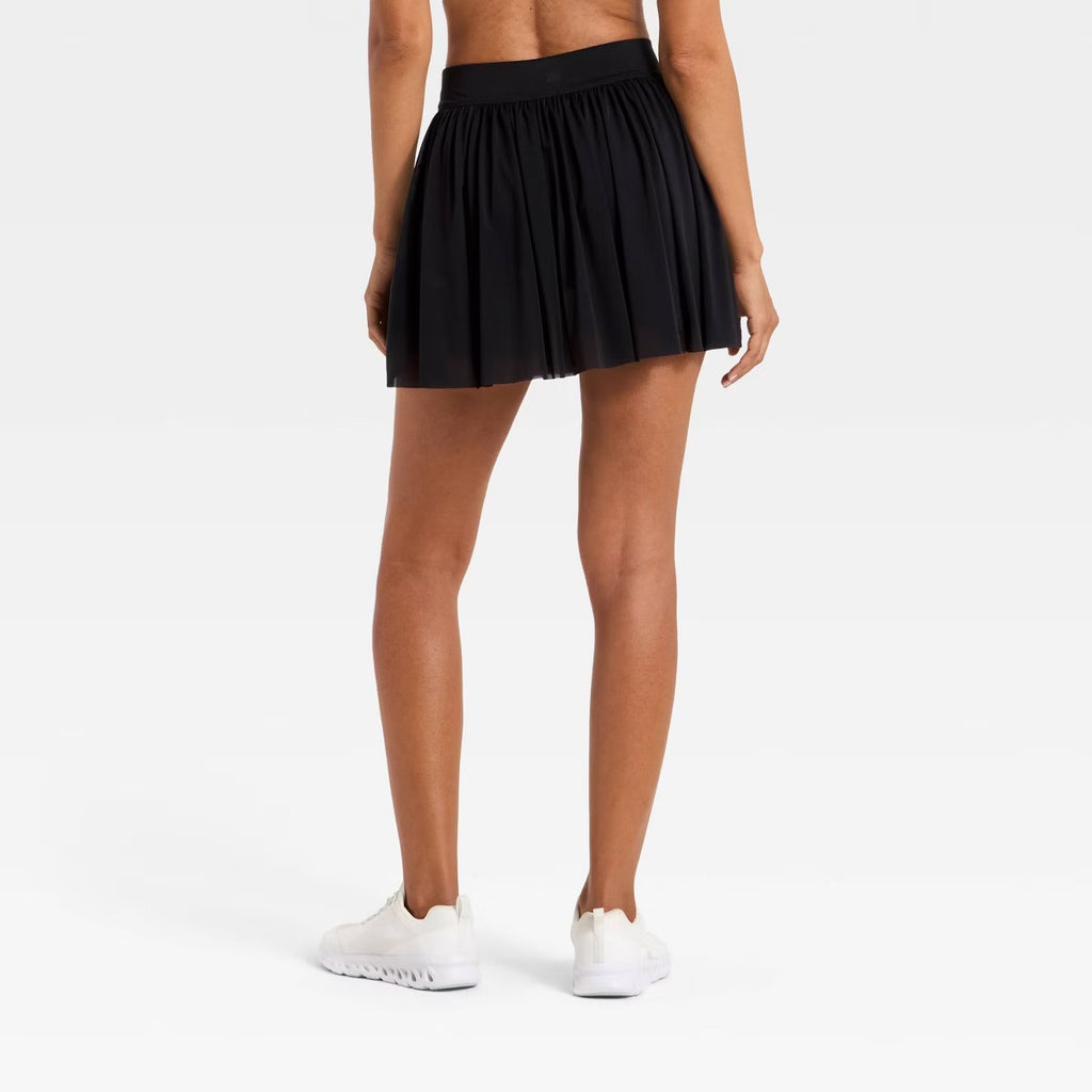 Women's High-Rise Mesh Skort Black