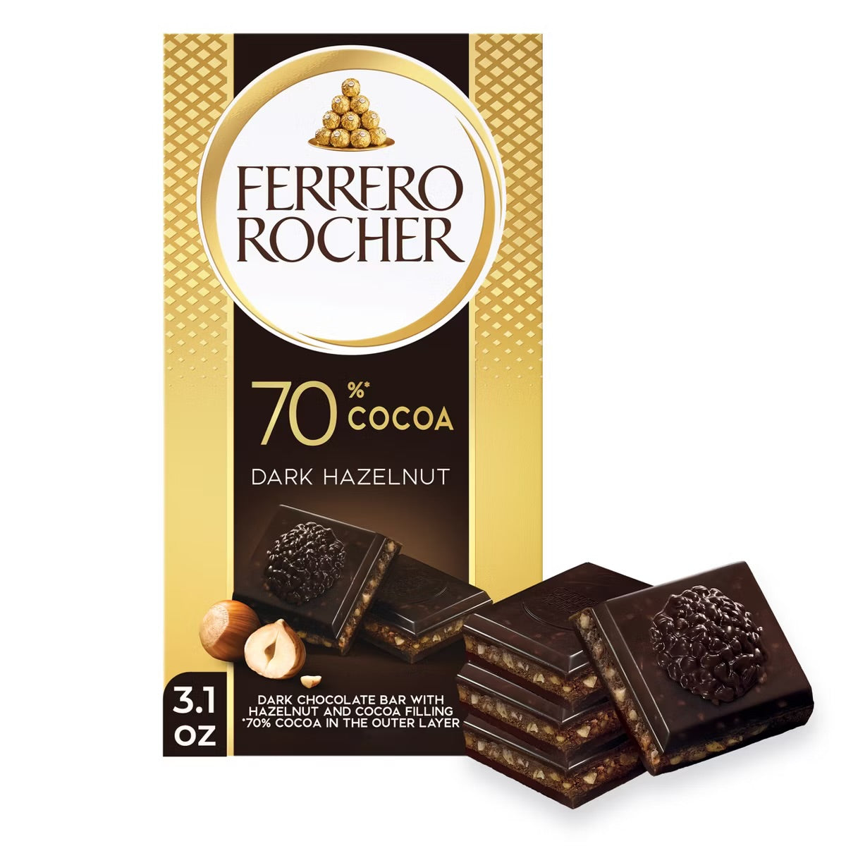 Ferrero Rocher Dark Chocolate Hazelnut Candy Bar