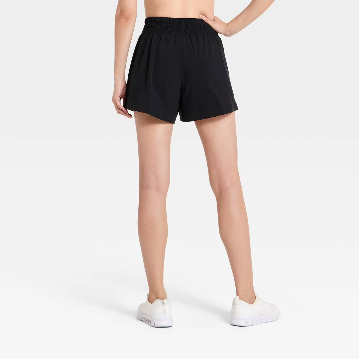 Women's Active Light Woven Mid-Rise Shorts 4" - Black