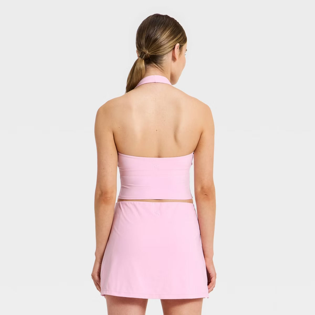 Women's Halter Support Tank Top - Light Pink