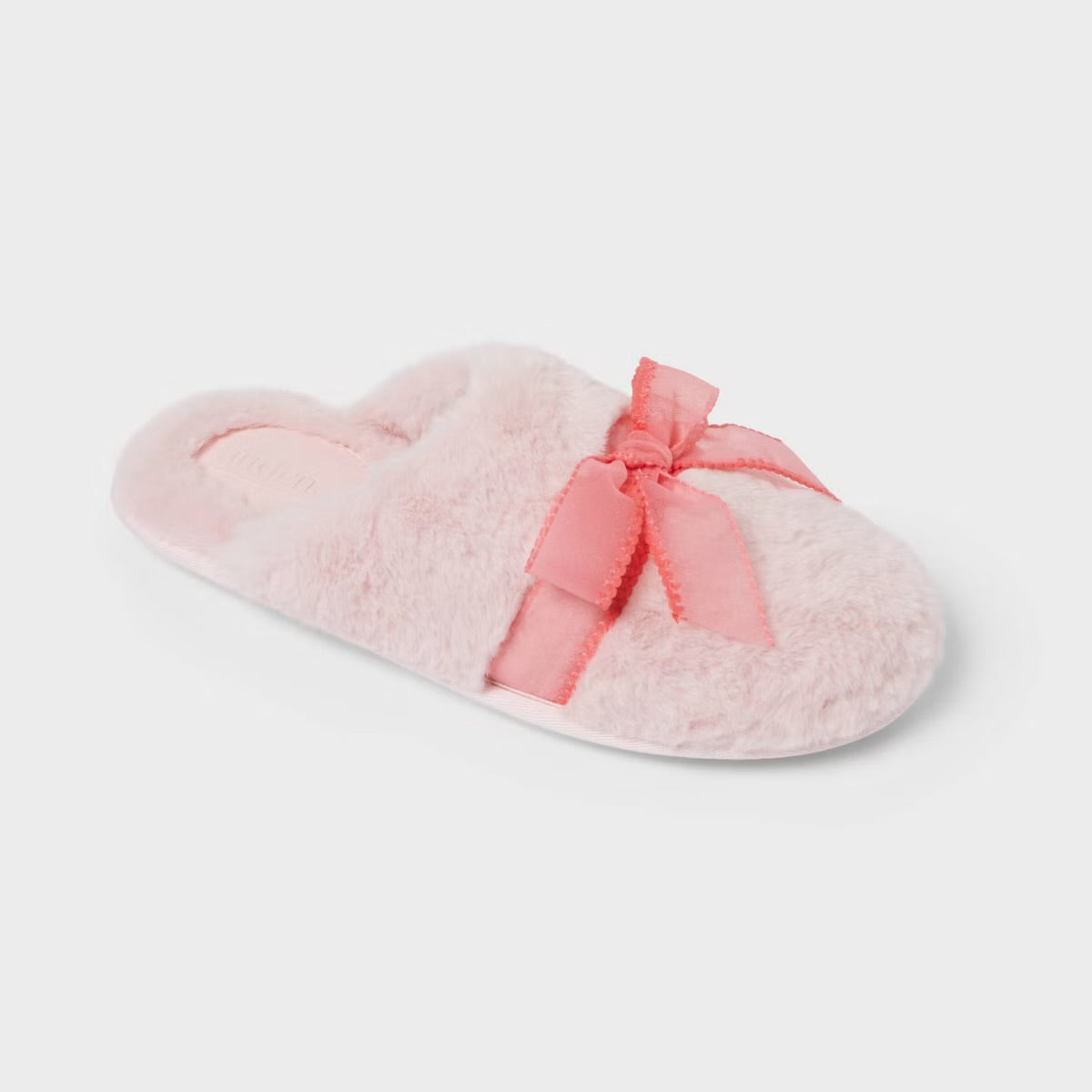 Women's Mimi Pink Bow Scuff Slippers - Light Pink