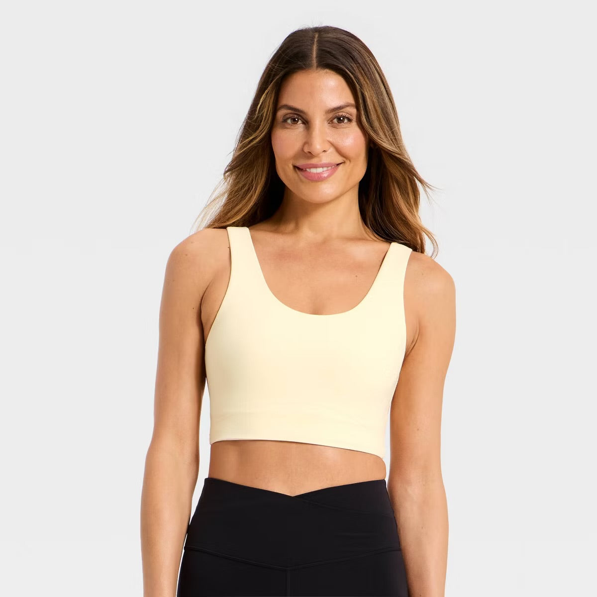 Women's Everyday Soft Medium Support Longline Sports Bra - Light Yellow
