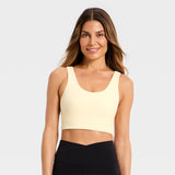 Women's Everyday Soft Medium Support Longline Sports Bra - Light Yellow