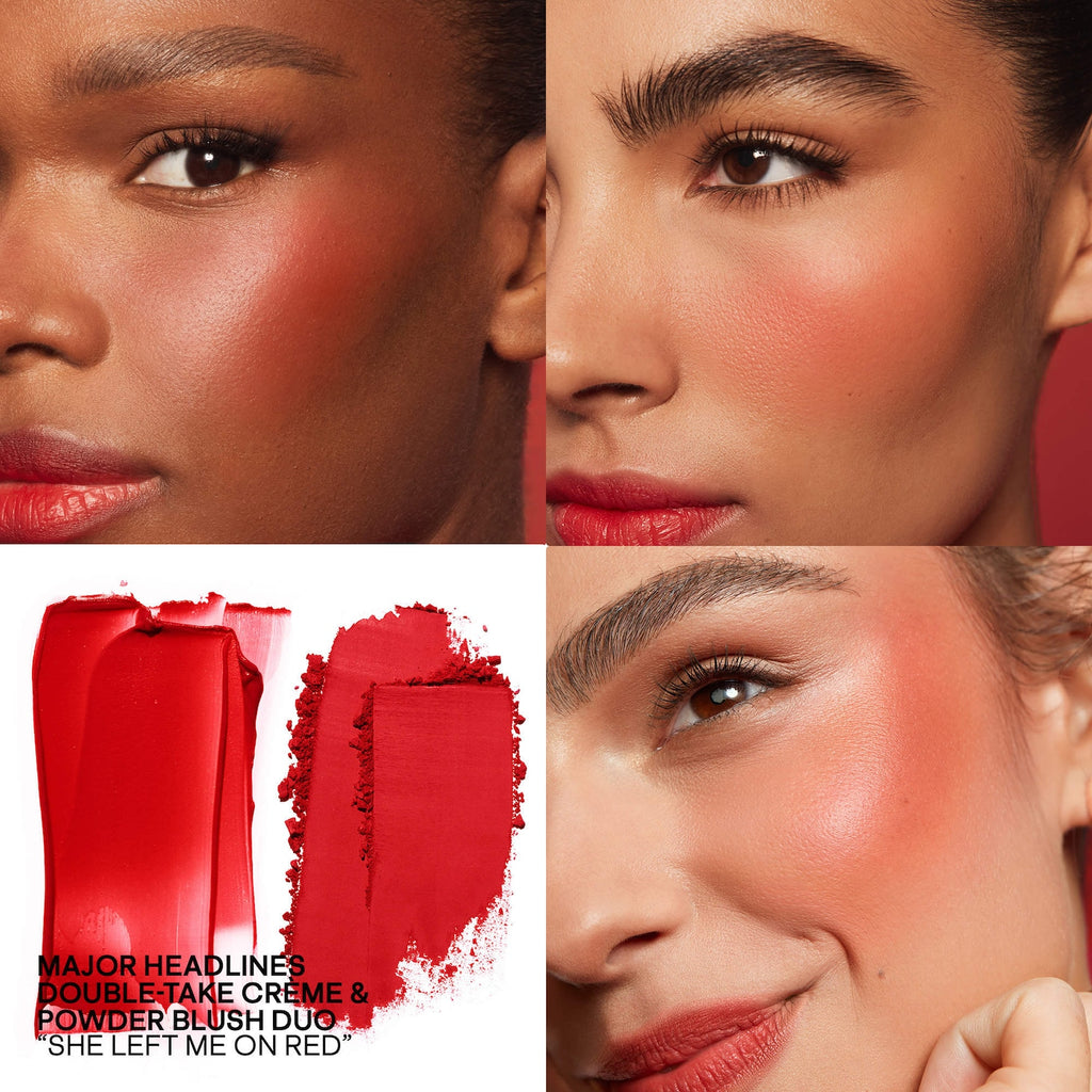 Mini Major Headlines Double-Take Creme & Powder Blush Duo - She Left Me On Red