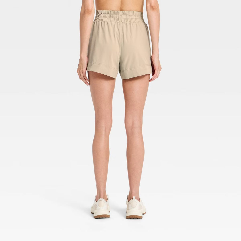 Women's Active Light Woven Mid-Rise Shorts 4" - Khaki
