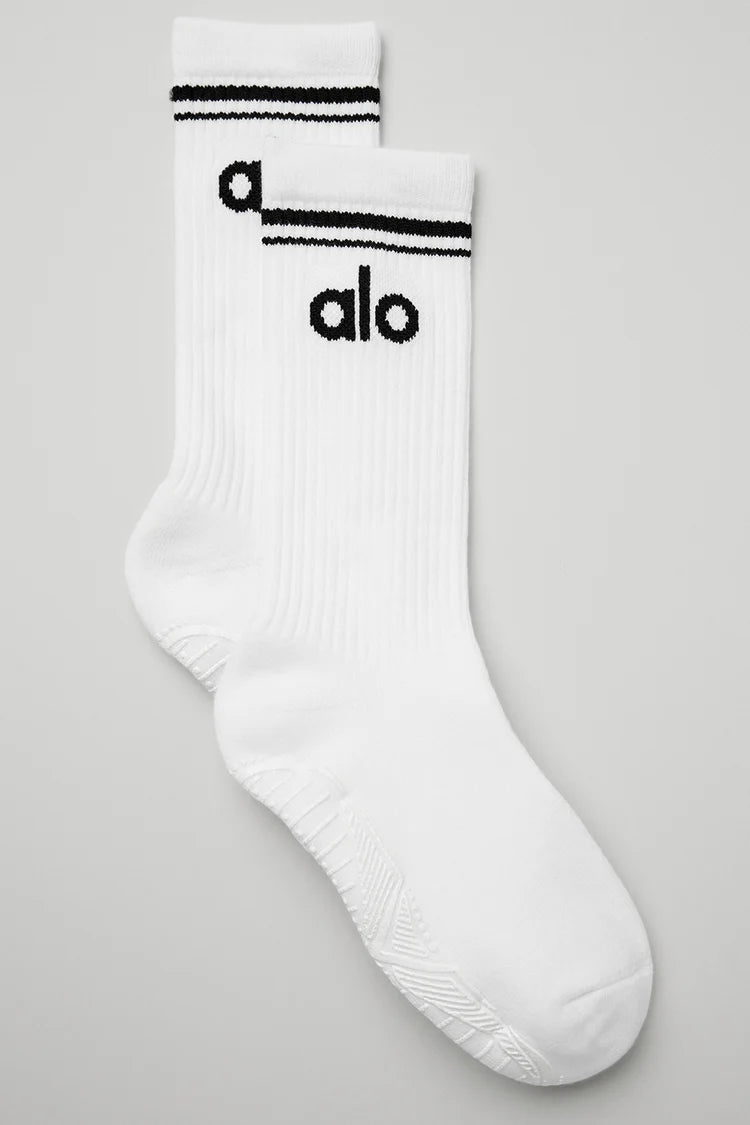 Women's Throwback Barre Sock- White