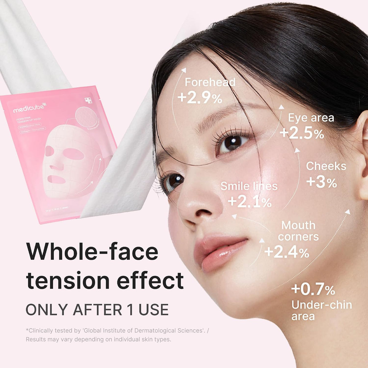 Medicube PDRN Máscara de lámina de tensión rosa 4 pack