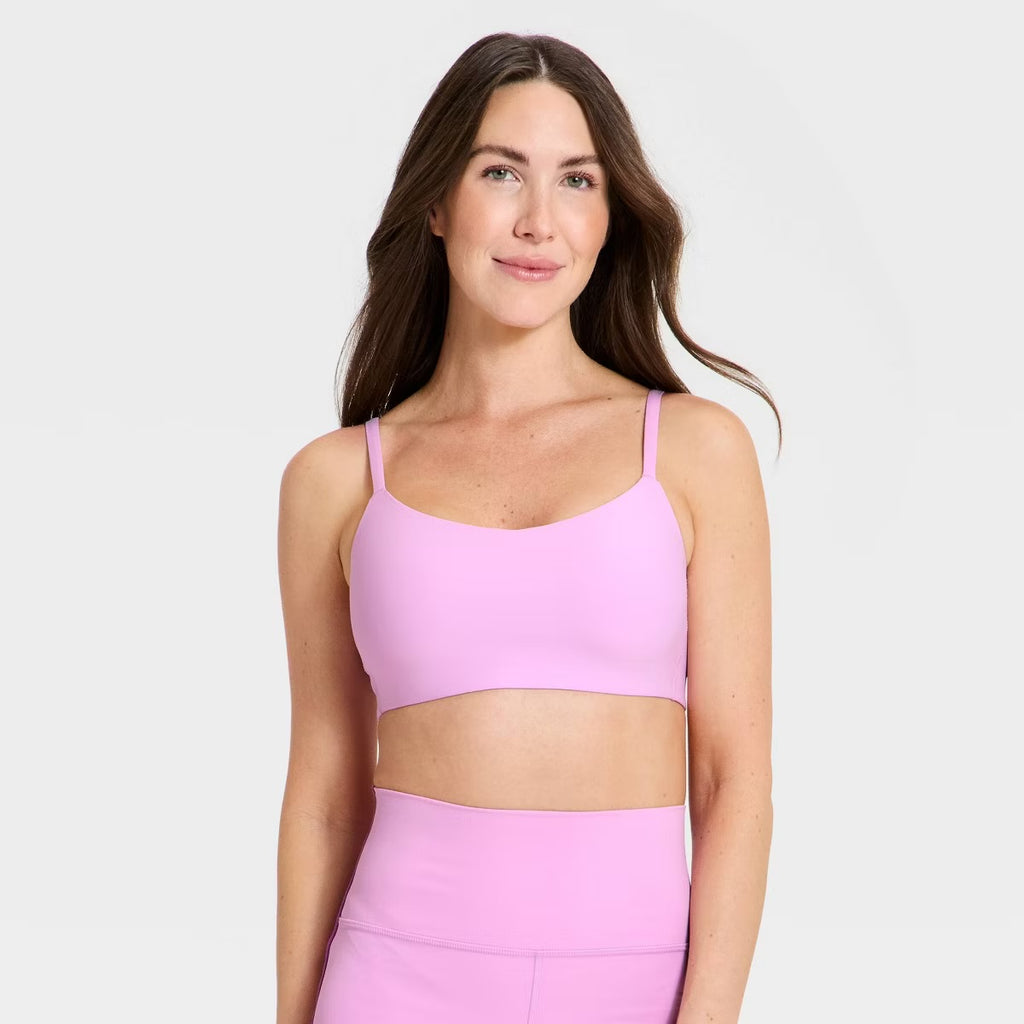 Women's Everyday Soft Light Support Strappy Sports Bra - Light Violet
