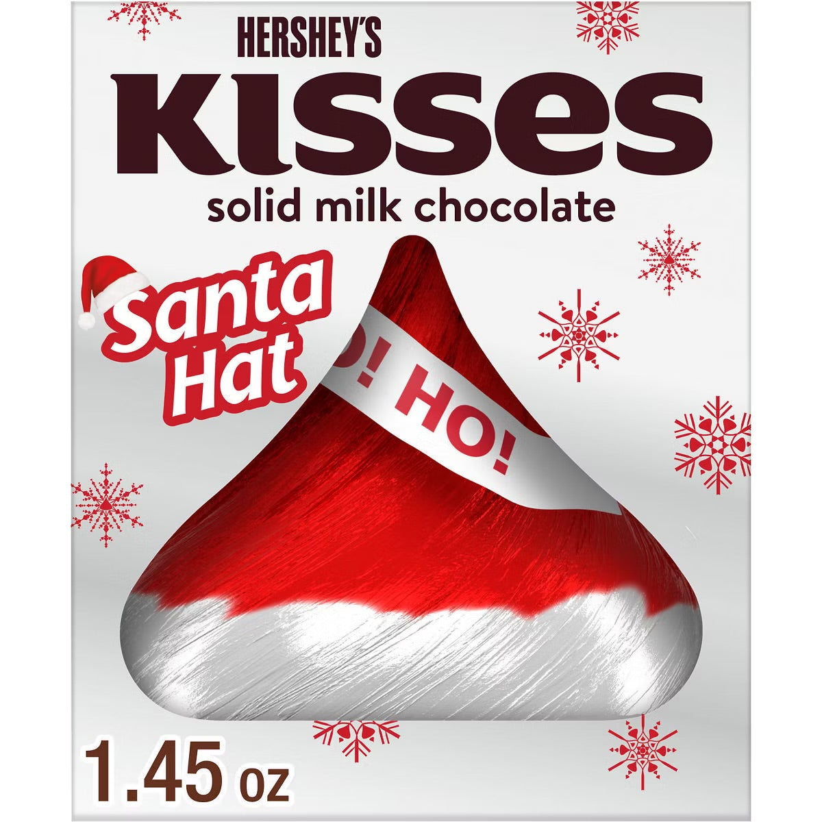 Kisses Solid Milk Chocolate Santa Hat Christmas Candy