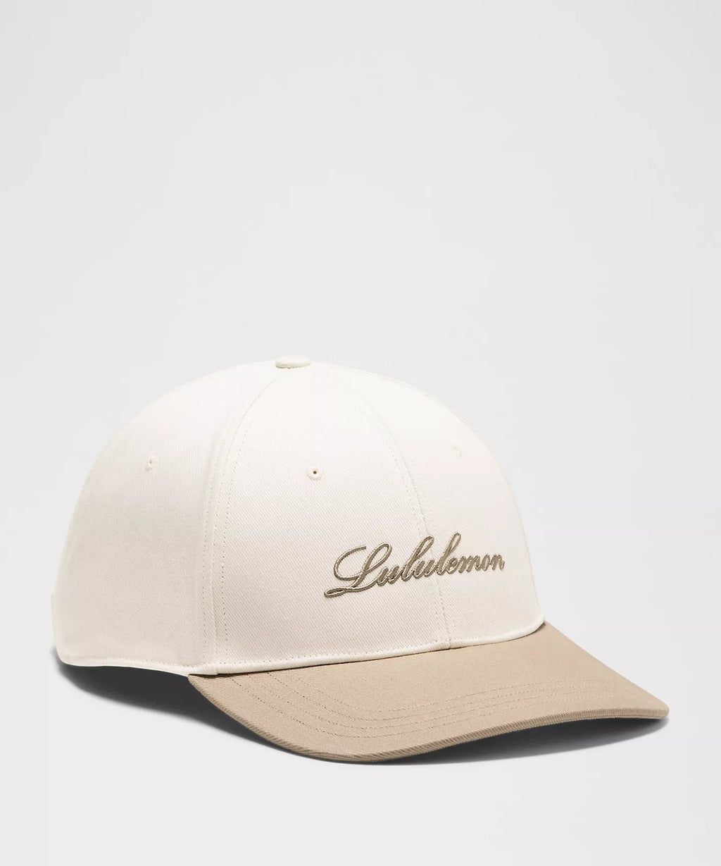 Structured Classic Ball Cap Script - Light Ivory/Wacky Khaki