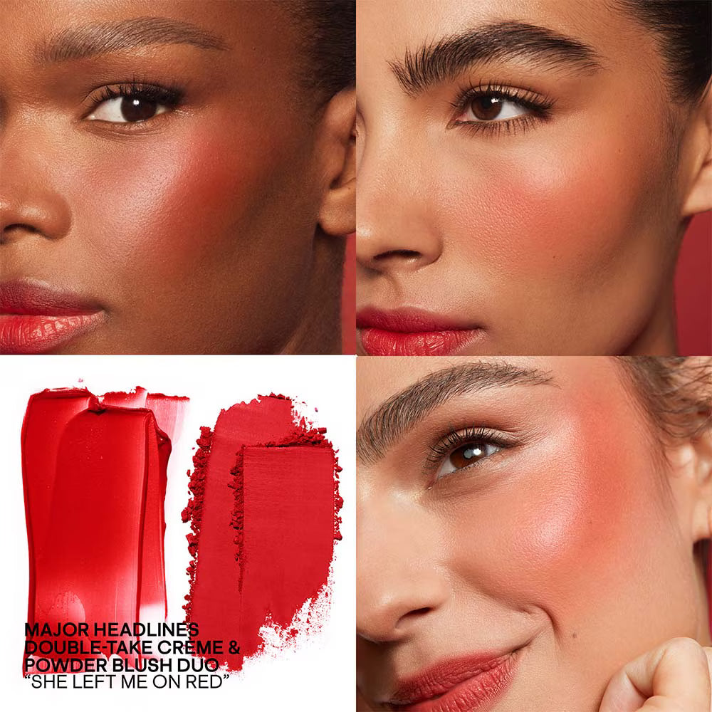 Mini Major Headlines Double-Take Creme & Powder Blush Duo - She Left Me On Red
