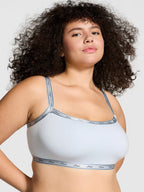 Logo Cotton Straight-Neck Bralette