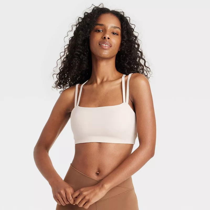 Women's Square Neck Strappy Sports Bra - JoyLab- M
