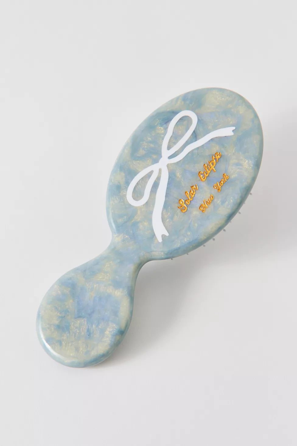 Hand-Painted Amazing Hair Day Paddle Brush - Baby Blue Bow