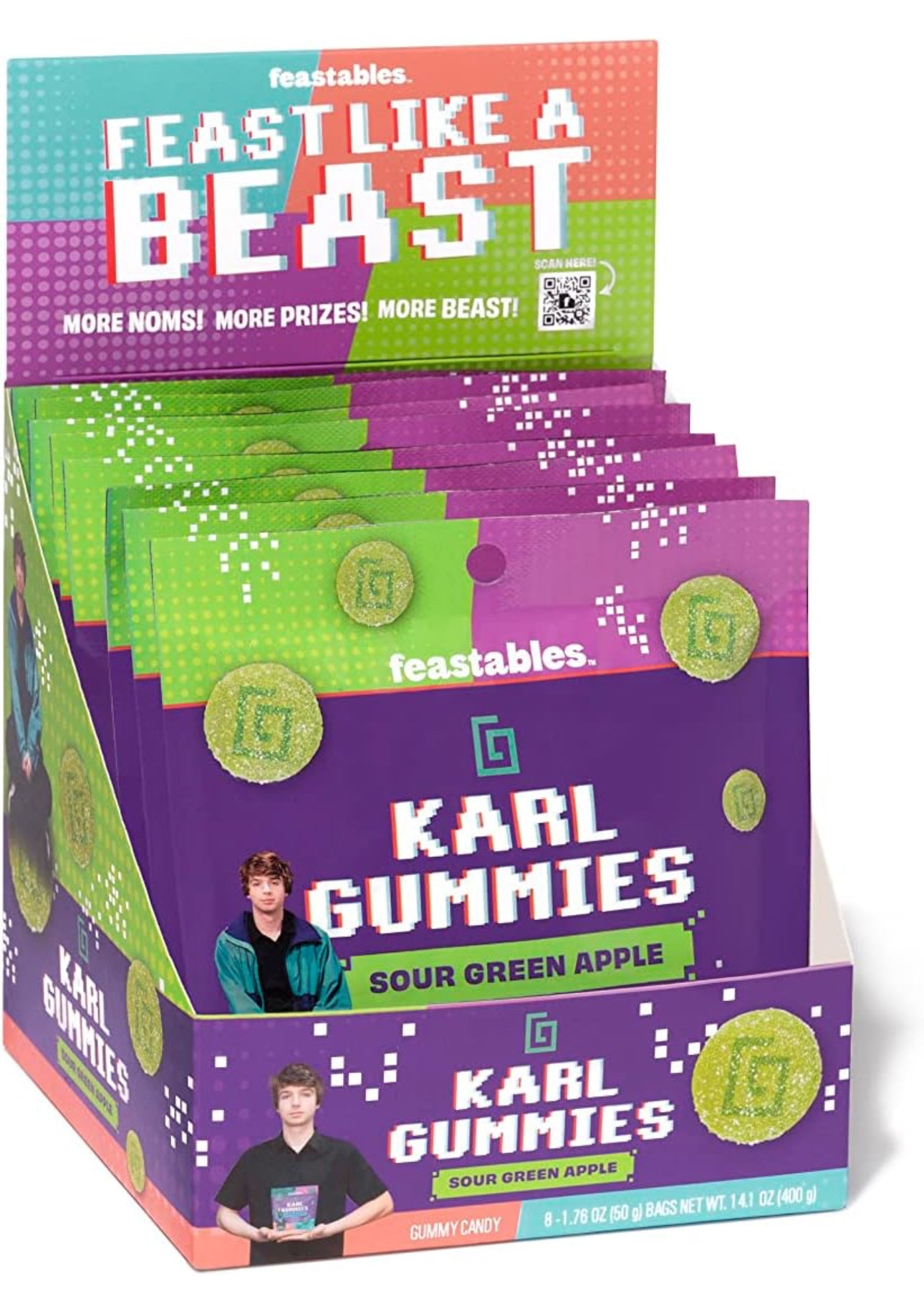 Karl Gummy Sour Candy - Green Apple - 1.76 oz