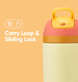 Kids Water Bottle with Straw and Locking Lid 14 oz