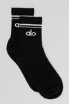 Unisex Half-Crew Throwback Socks- Black/White