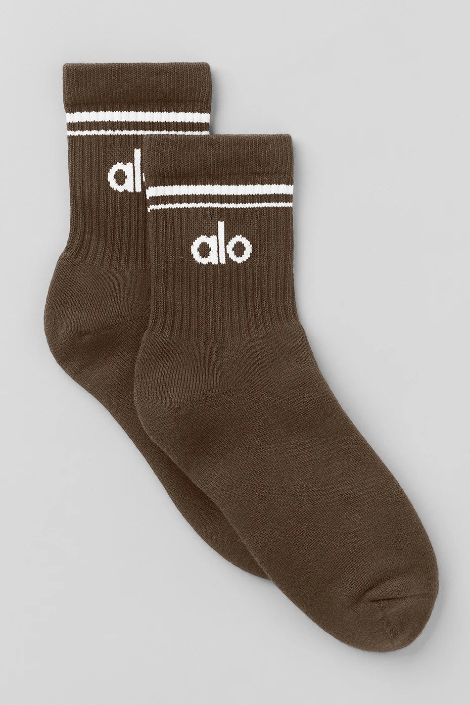 Unisex Half-Crew Throwback Socks- Espresso/White