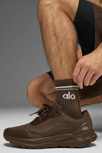 Unisex Half-Crew Throwback Socks- Espresso/White