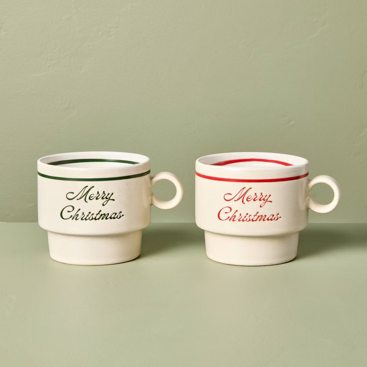 'Merry Christmas' Holiday Mug Green/Red - 1 pz