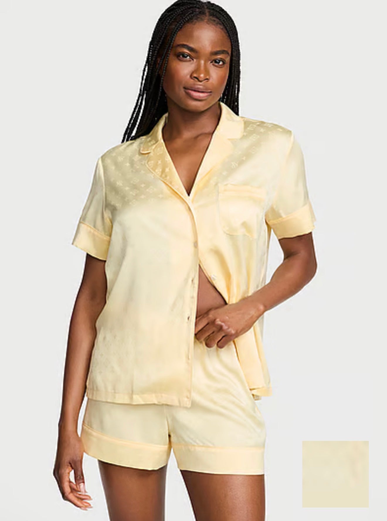 Signature Satin Short Pajama Set - Miel Soleada
