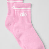 Unisex Half-Crew Throwback Socks- Sweet Pink