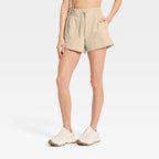Women's Active Light Woven Mid-Rise Shorts 4" - Khaki