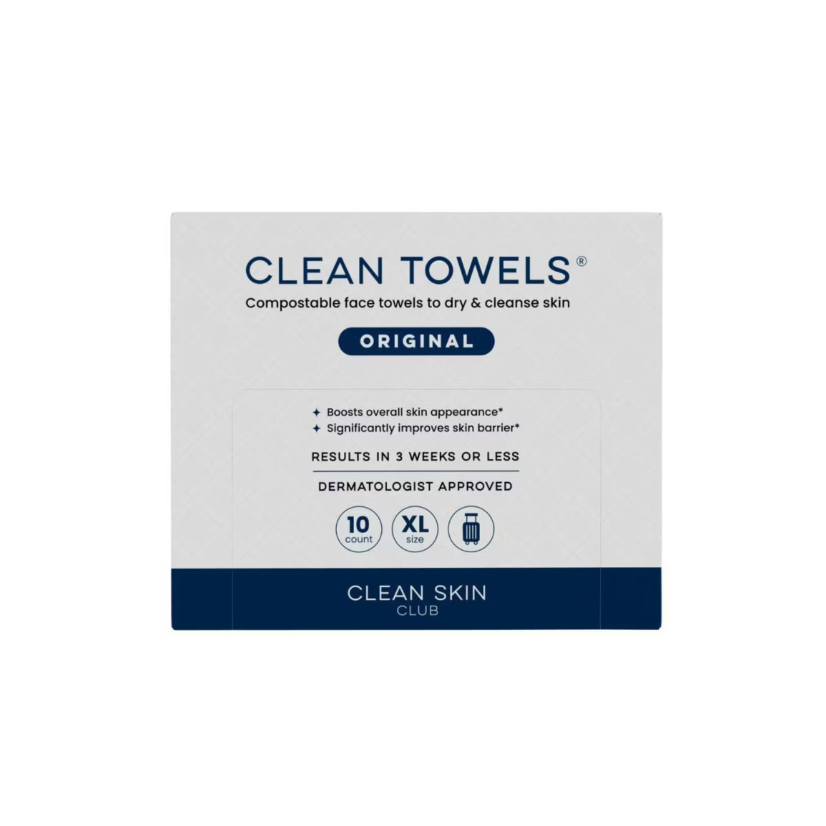 Travel Disposable Face Towel for Improved Skin - XL - 10ct