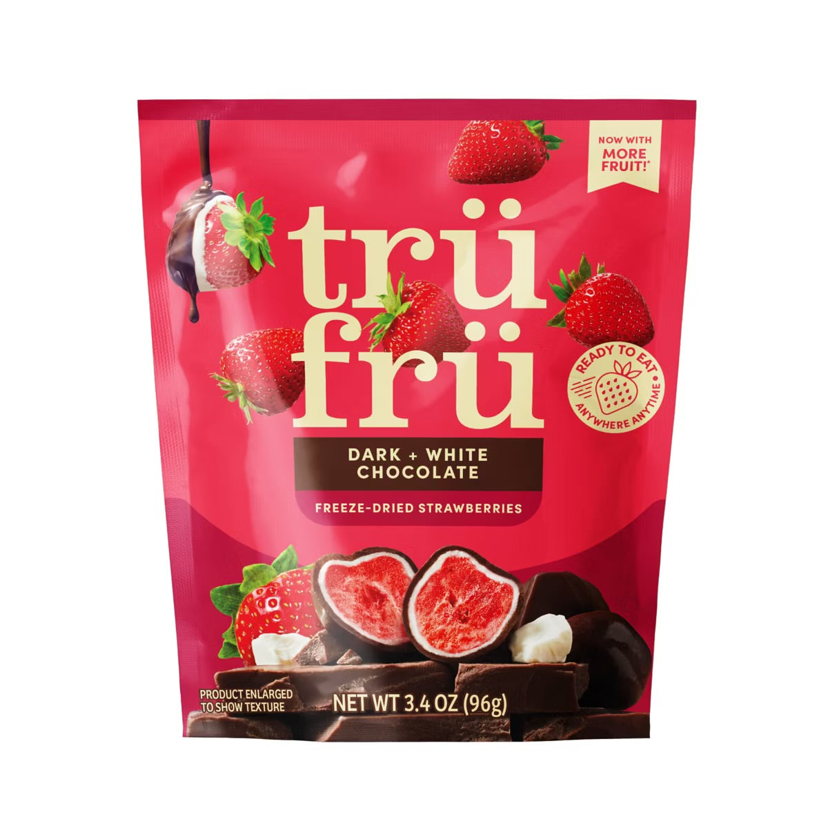 Tru Fru Hyper-Dried Strawberries Covered in Dark & White Chocolate - 3.4 oz
