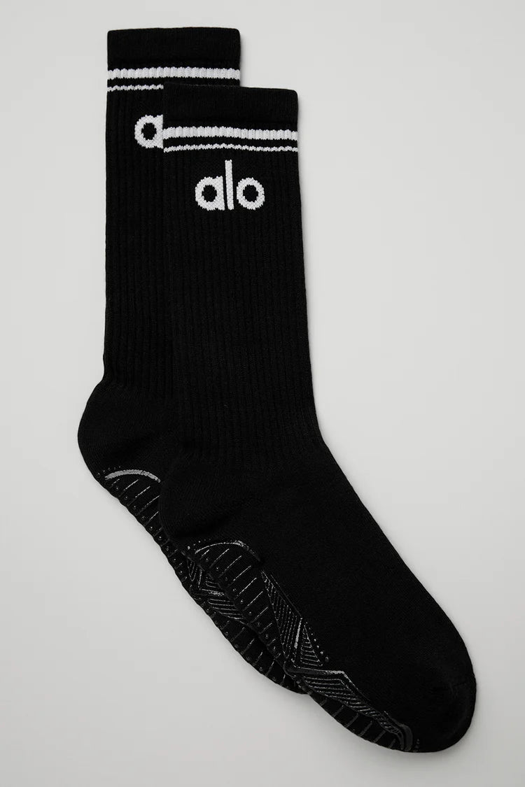 Women's Throwback Barre Sock- Black