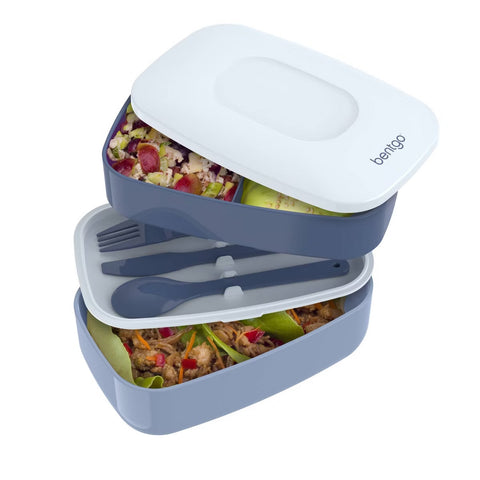 Classic All-in-One Stackable Lunch Box Container with Built in Flatware