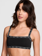 Logo Cotton Straight-Neck Bralette