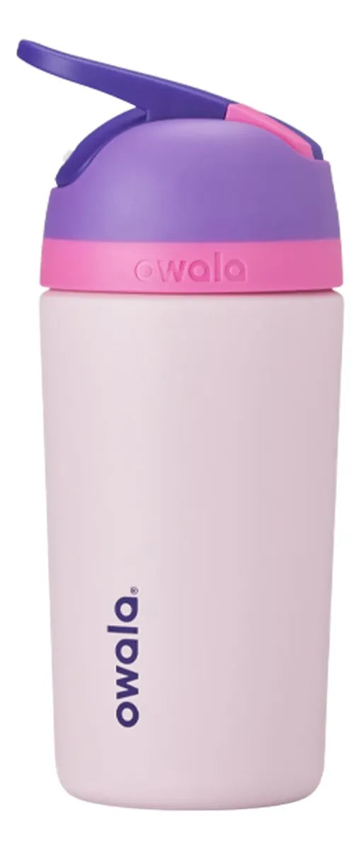 Kids Flip Insulated Stainless-Steel Water Bottle with Straw and Locking Lid 14 oz