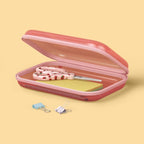 Hard Sided Zipper Pencil Case - Light Pink