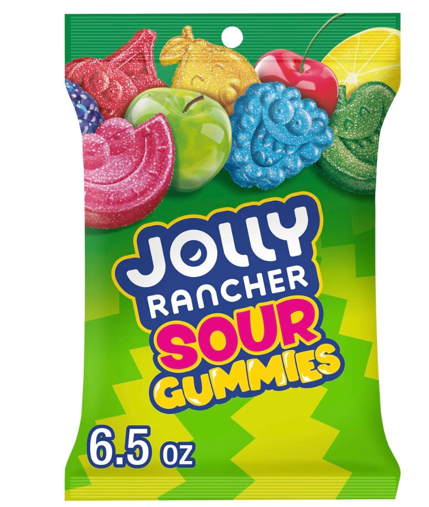 Jolly Rancher Assorted Sour Fruit Flavored Gummies Candy - 6.5oz