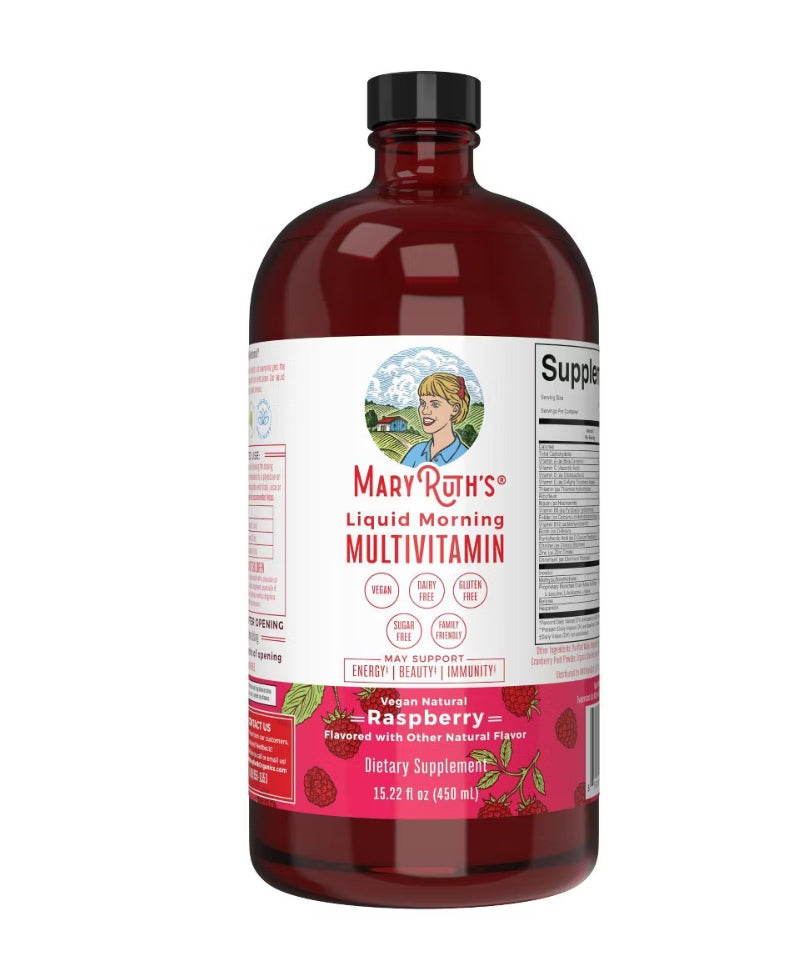 MaryRuth's Liquid Morning Vegan Multivitamin - Raspberry