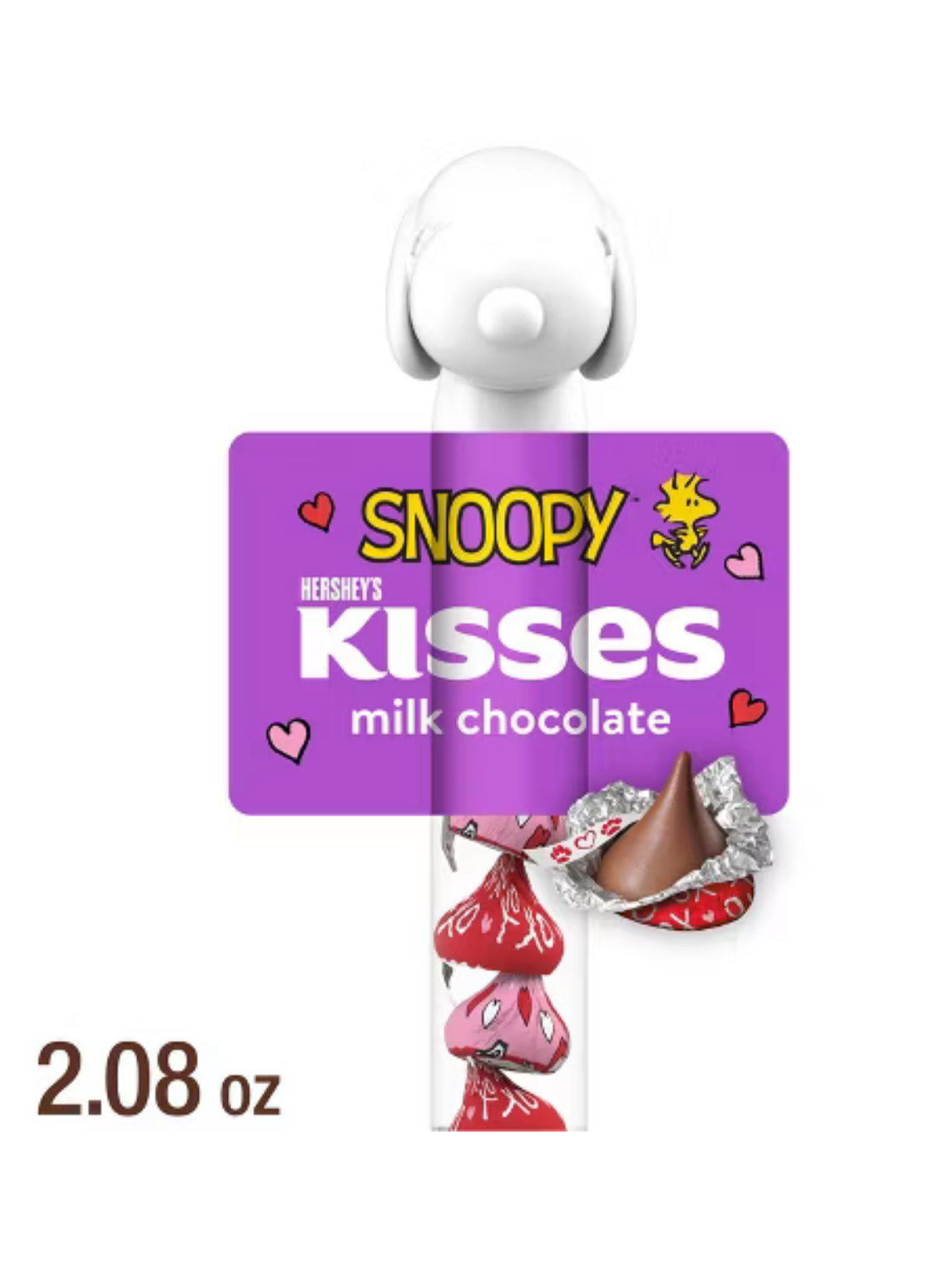 Milk Chocolate Valentine's Snoopy & Friends Candy Cane - 2.08oz