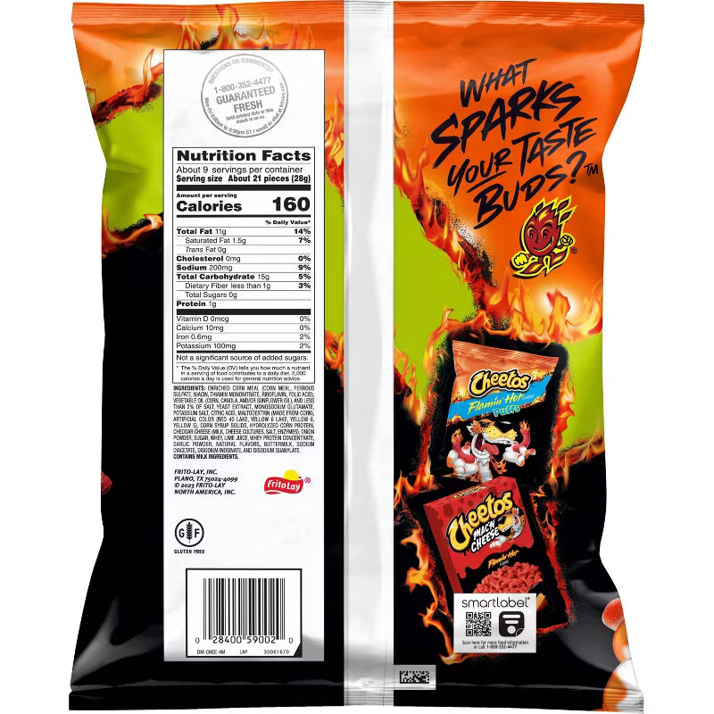Cheetos Crunchy Flamin Hot Limon - 8.5oz