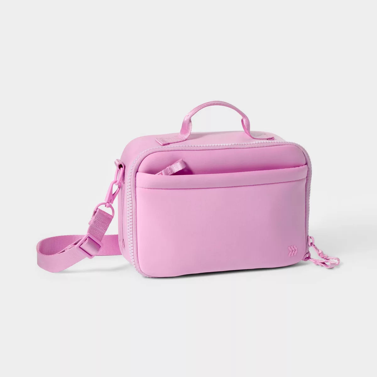 Faux Neoprene Lunch Tote Bag - Pink