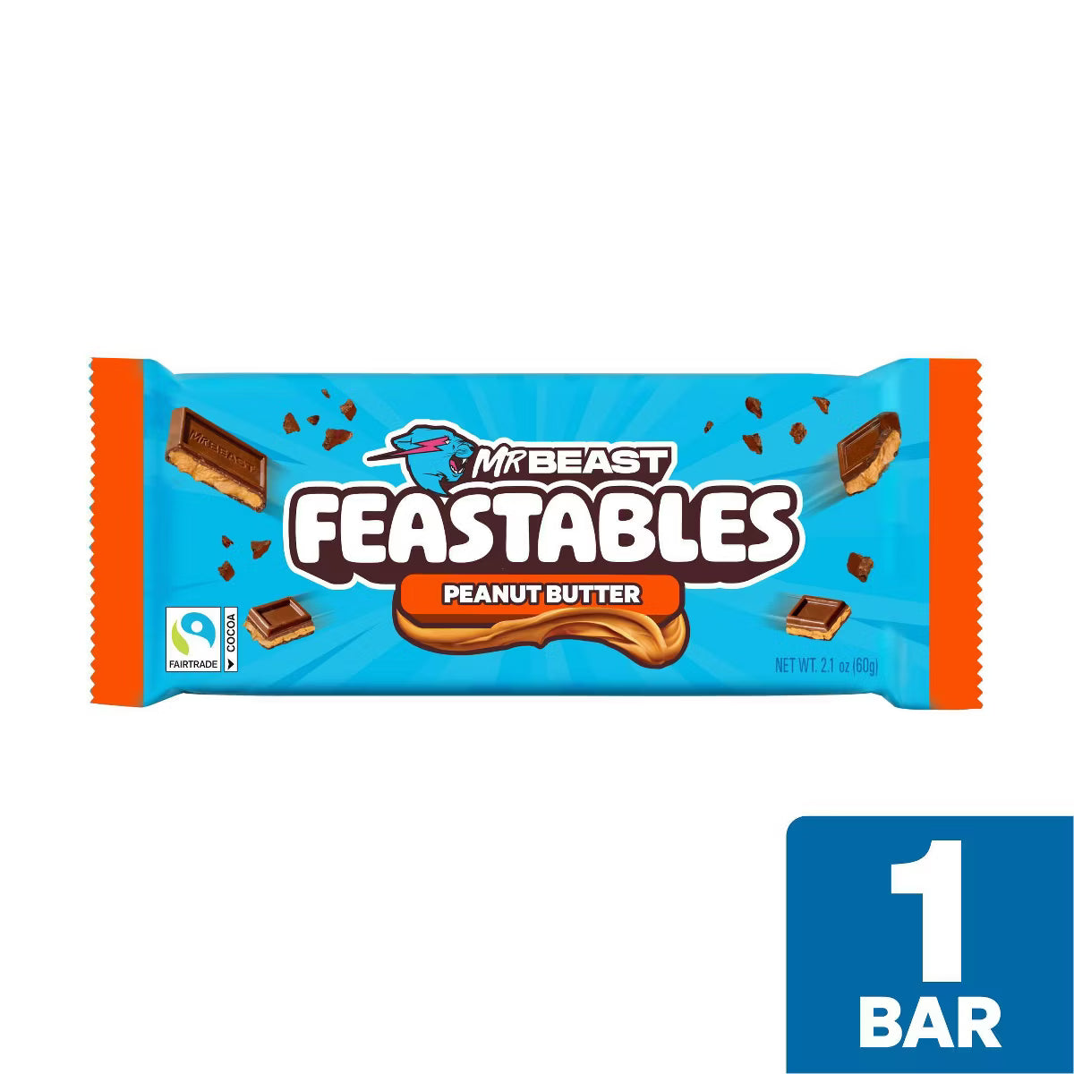 MrBeast Candy Bar Milk Chocolate Peanut Butter 60g