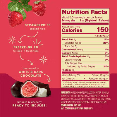 Tru Fru Freeze Dried Strawberries in Dark & White Chocolate - 3.4 oz