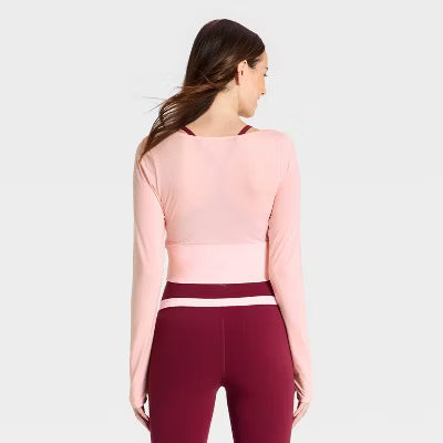 Women's Double Layer Support Active T-Shirt - Rose Pink/Maroon