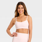 Women's Everyday Soft Light Support Strappy Sports Bra - Light Pink
