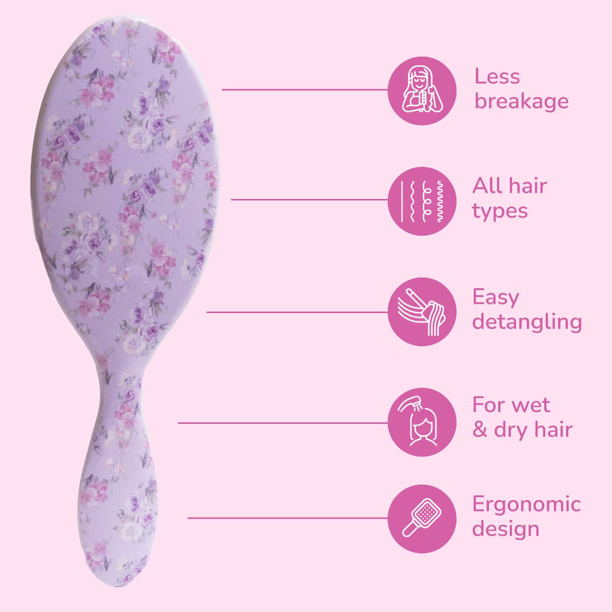 LoveShackFancy x Target – WetBrush Happy Thoughts Original Detangler Brush Hibiscus