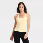 Women's Everyday Soft Halter Neck Support Tank Top - Light Yellow