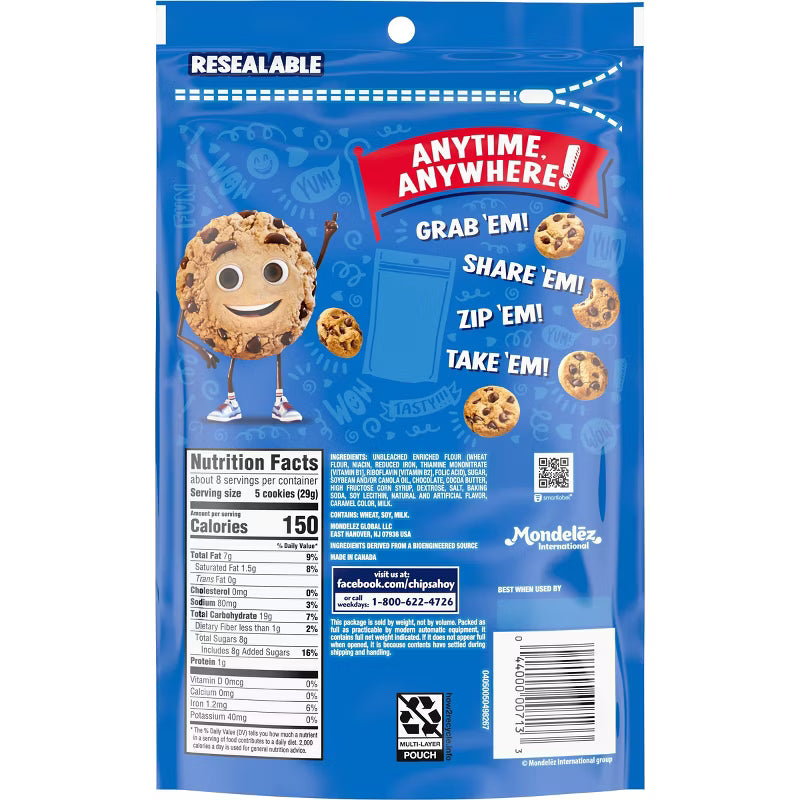 Chips Ahoy! Mini Chocolate Chip Cookies Snack-Sak - 8oz