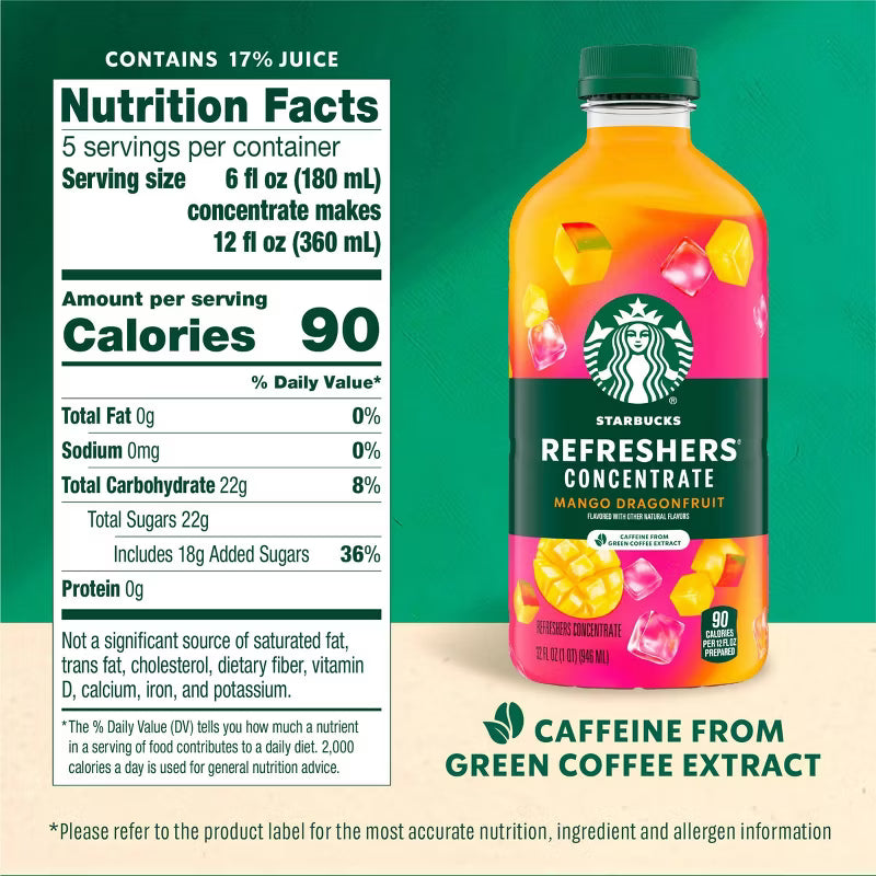 Starbucks Refreshers Mango Dragonfruit Concentrate - 32 fl oz