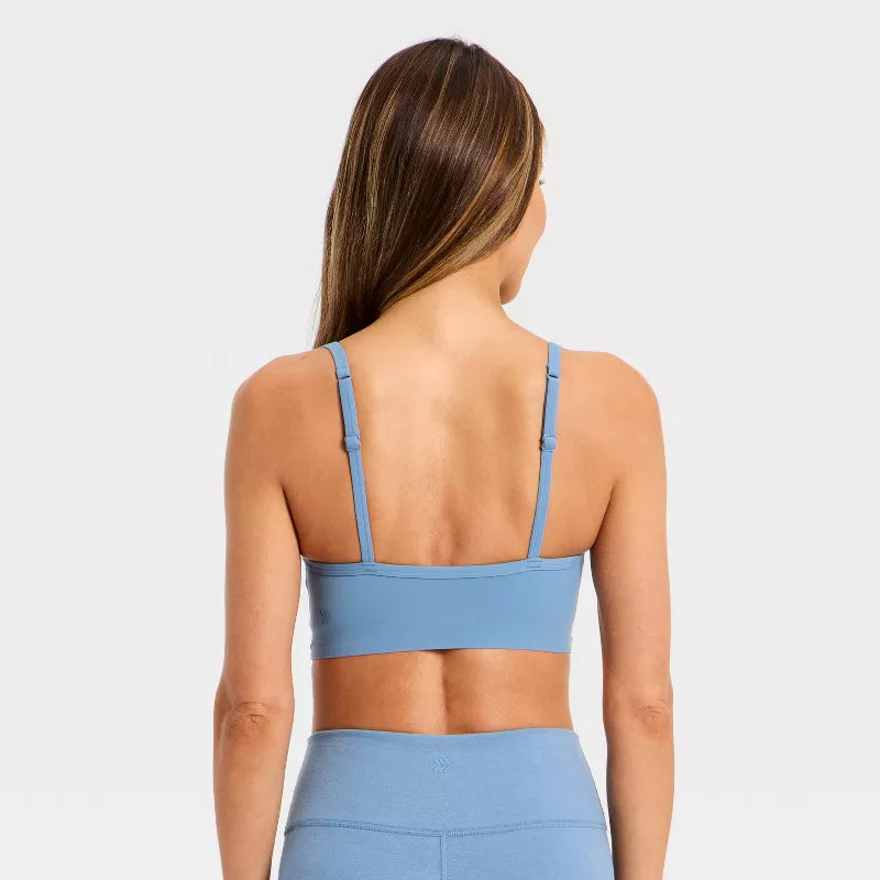 Women's Everyday Soft Light Support Crossover Bra - Steel Blue